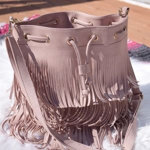 Light Blush hobo fringe purse